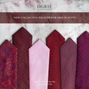 เนคไท สีแดง Red & Burgundy 3 Inch 100% Silk Ties - DGRIE