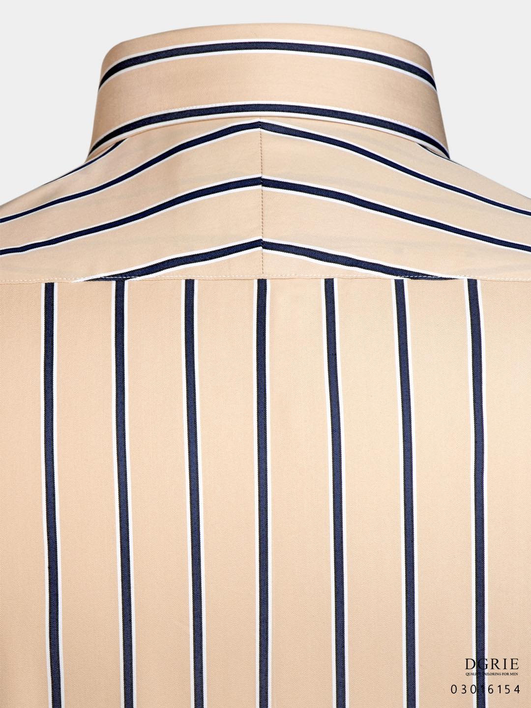 เสื้อเชิ้ตสีครีม ลายทาง Beige Stripes Two Tone Shirt