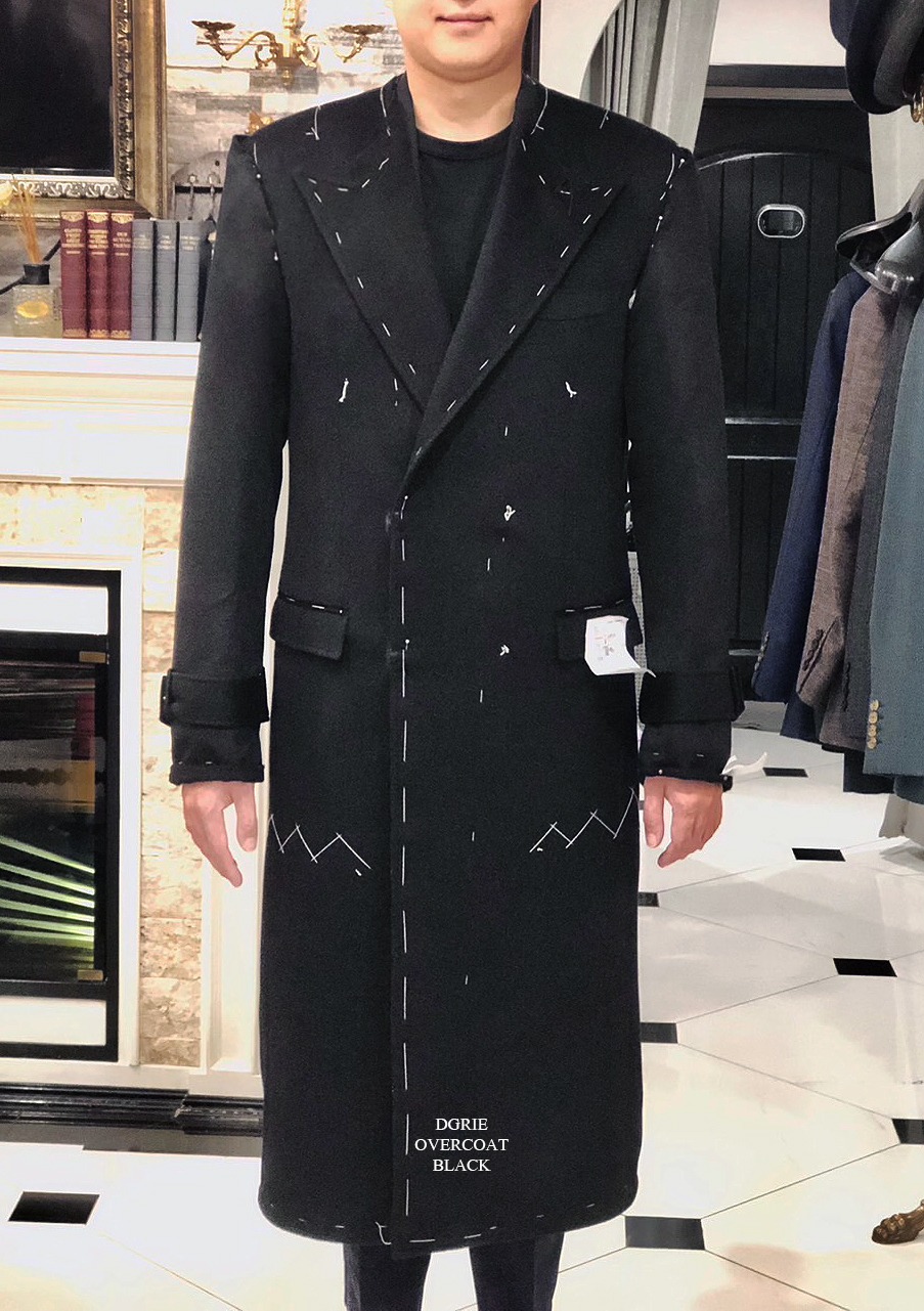 Fitting ตัดโค้ทสีดำ กันหนาว DGRIE Black Long Overcoat