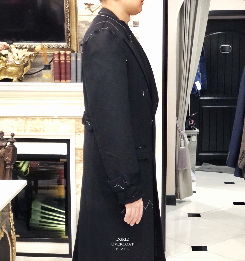 Fitting ตัดโค้ทสีดำ กันหนาว DGRIE Black Long Overcoat
