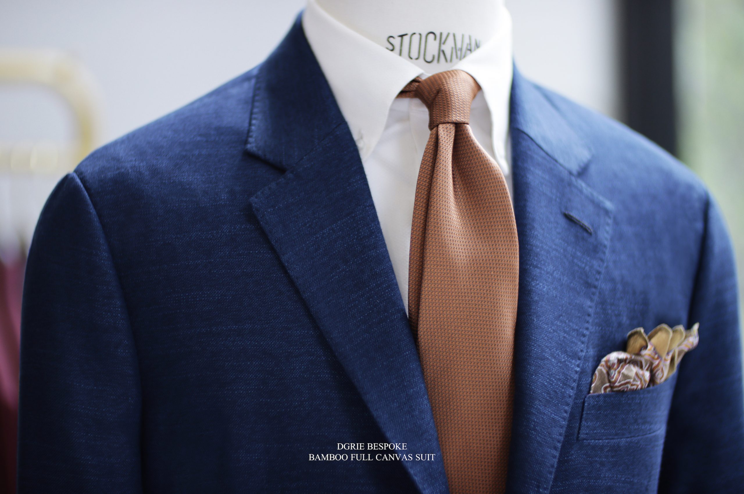 ตัดสูทลำลอง สีน้ำเงิน DGRIE NAVY BAMBOO FULL CANVAS SUIT