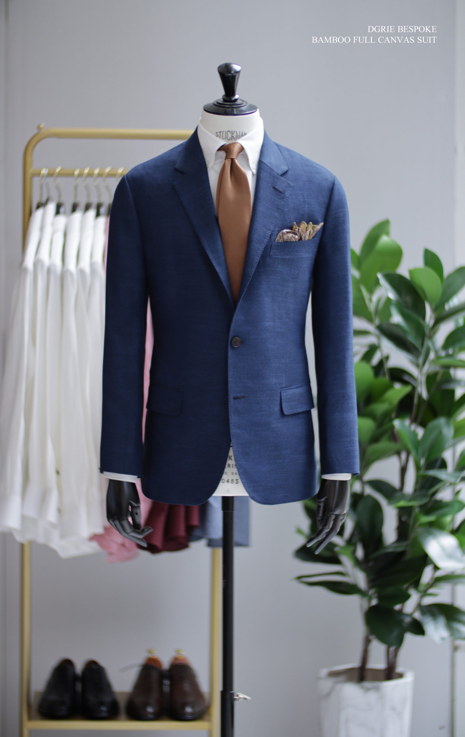 ตัดสูทลำลอง สีน้ำเงิน DGRIE NAVY BAMBOO FULL CANVAS SUIT