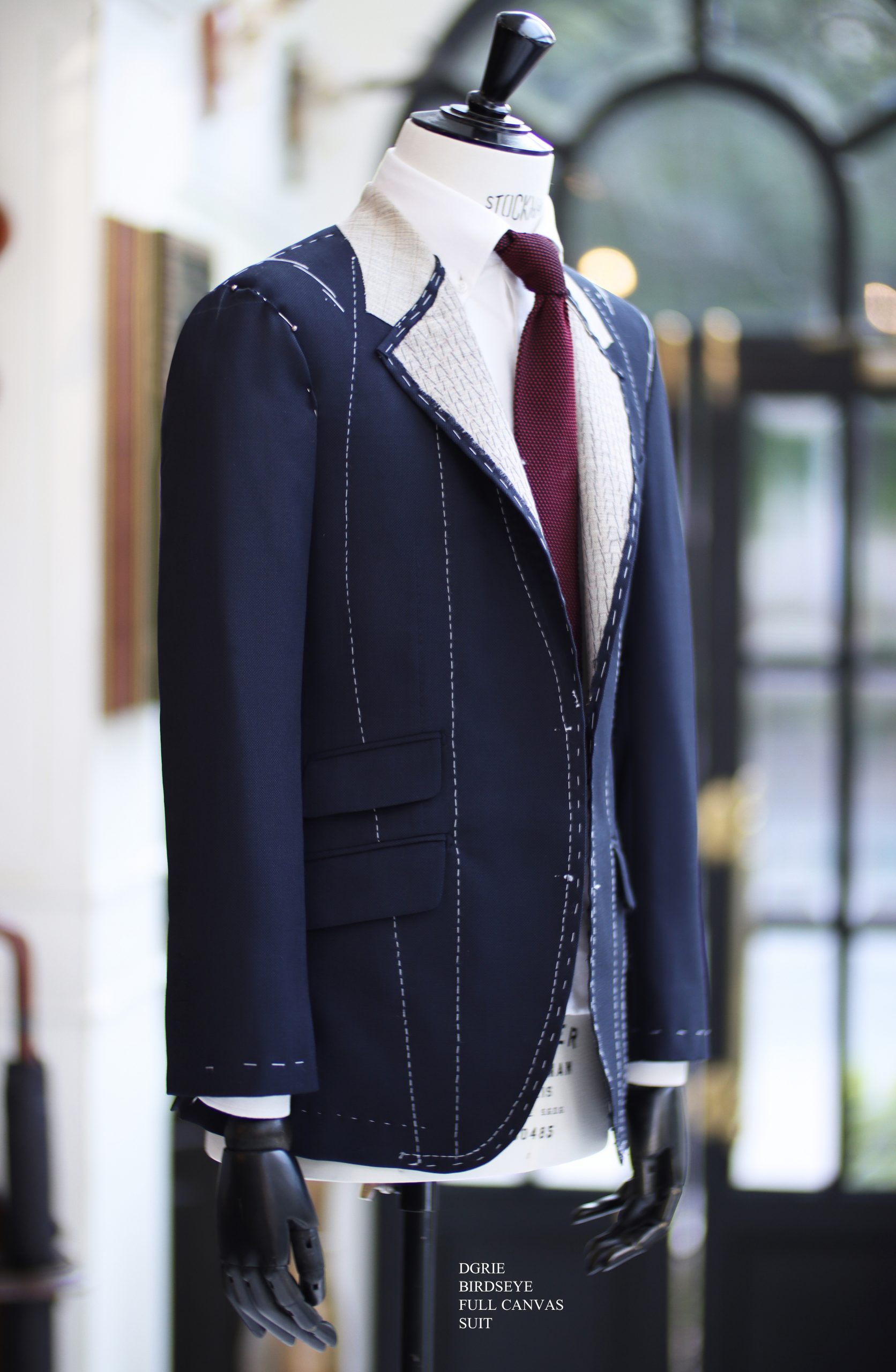 ตัดสูทหางม้า DGRIE NAVY BIRDSEYE FULL CANVAS SUIT