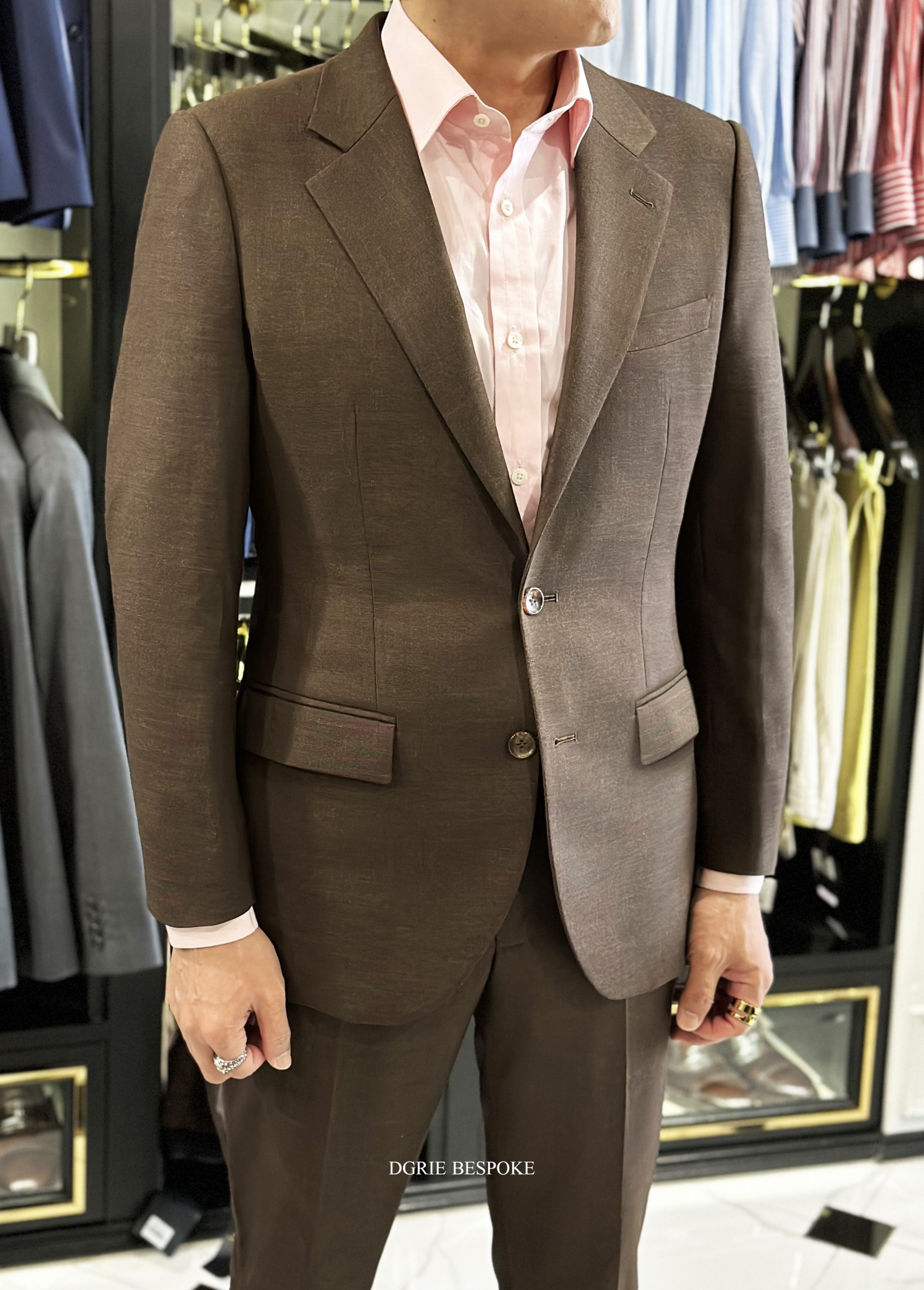 ร้านตัดสูท ตัดสูทสีน้ำตาลแดง DGRIE Red Brown Wool Suit