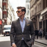 ตัดสูทสีเทา ผ้าอิตาลี ลายตาราง DGRIE Stylbiella Italy Flannel Wool Suits