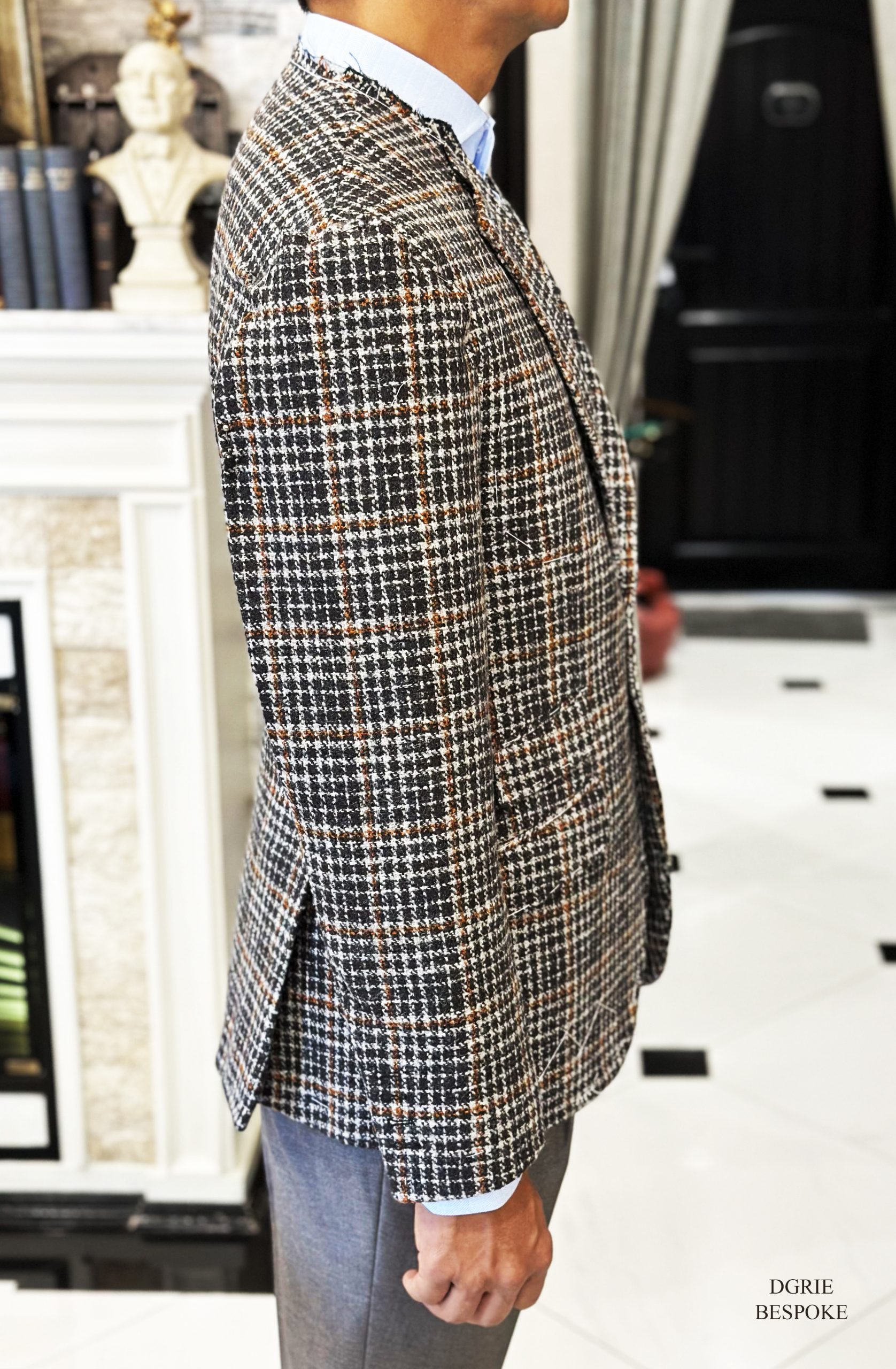 ตัดสูท Fitting Stylbiella Orange Window Flannel Wool Jacket