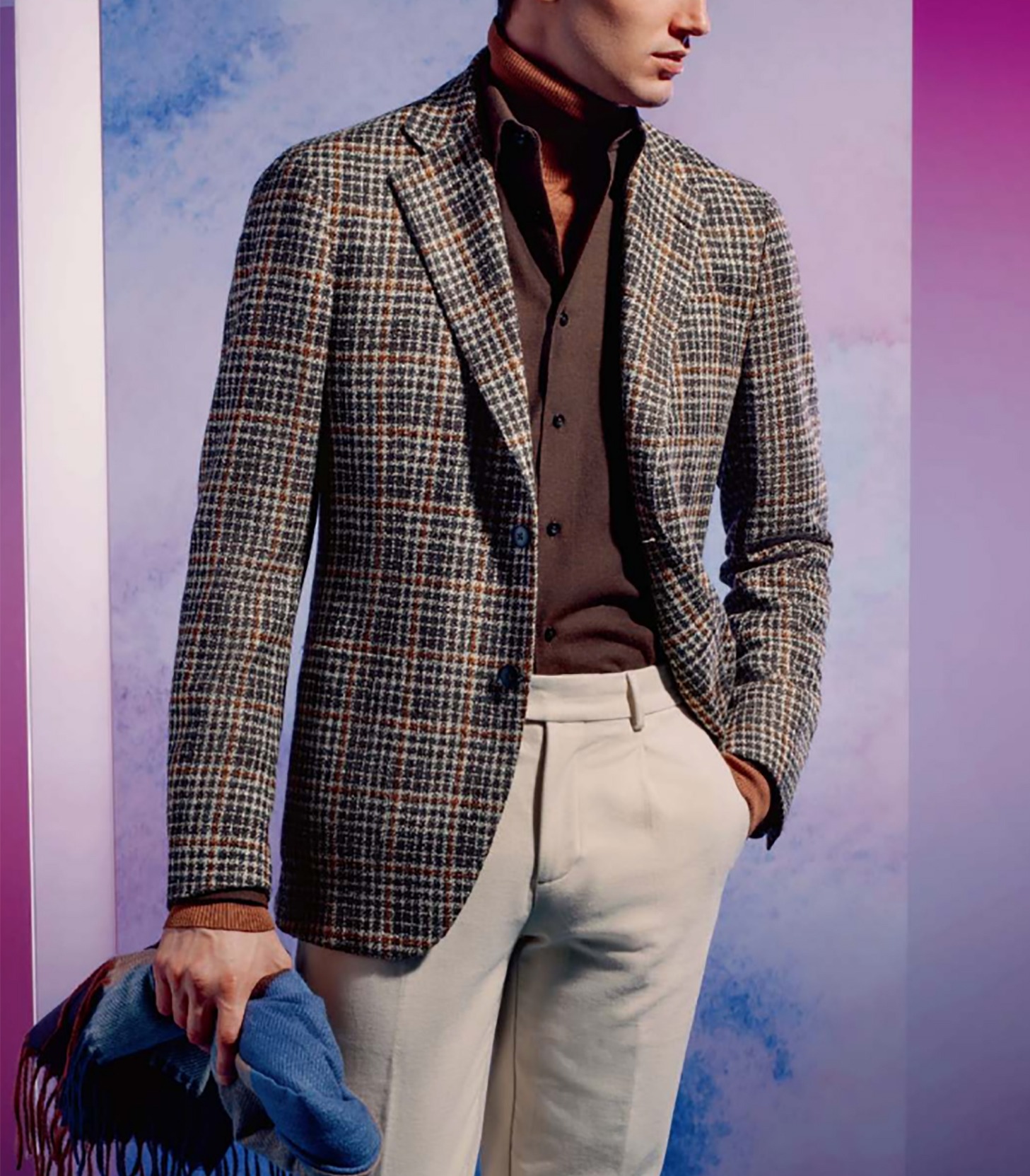 stylbiella ตัดสูท Fitting Stylbiella Orange Window Flannel Wool Jacket