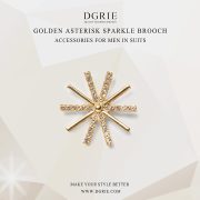 เข็มกลัดติดปก Gold And Diamond Asterisk Sparkle Brooch