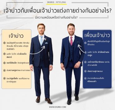 Groom and groomsmen Suit เจ้าบ่าวกับเพื่อนเจ้าบ่าว แต่งกายต่างกันอย่างไร?