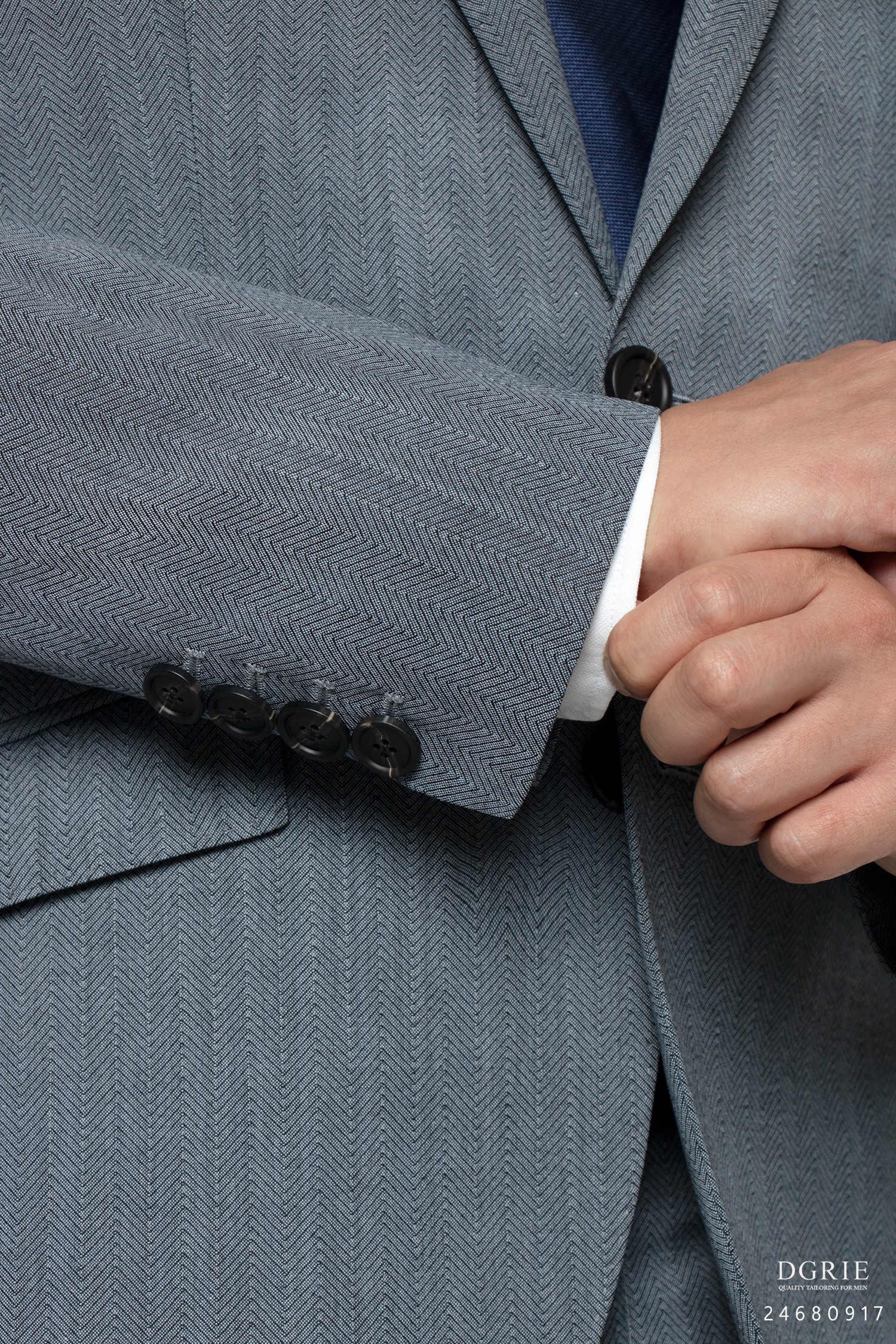 IMG_7015 เสื้อสูท สีเทา Md.Gray Herringbone Two Tone Wool Blend Suits