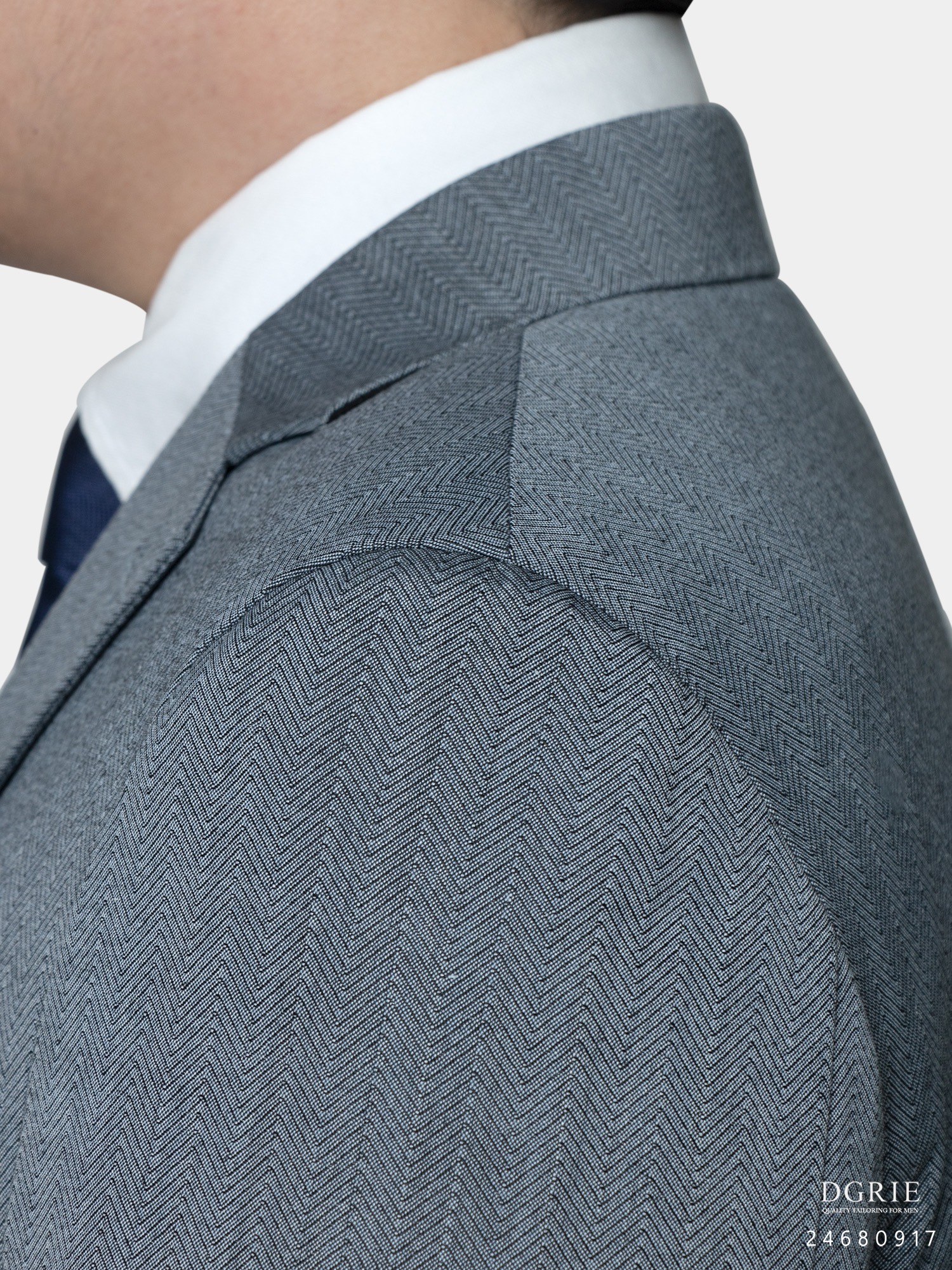 IMG_7016 เสื้อสูท สีเทา Md.Gray Herringbone Two Tone Wool Blend Suits