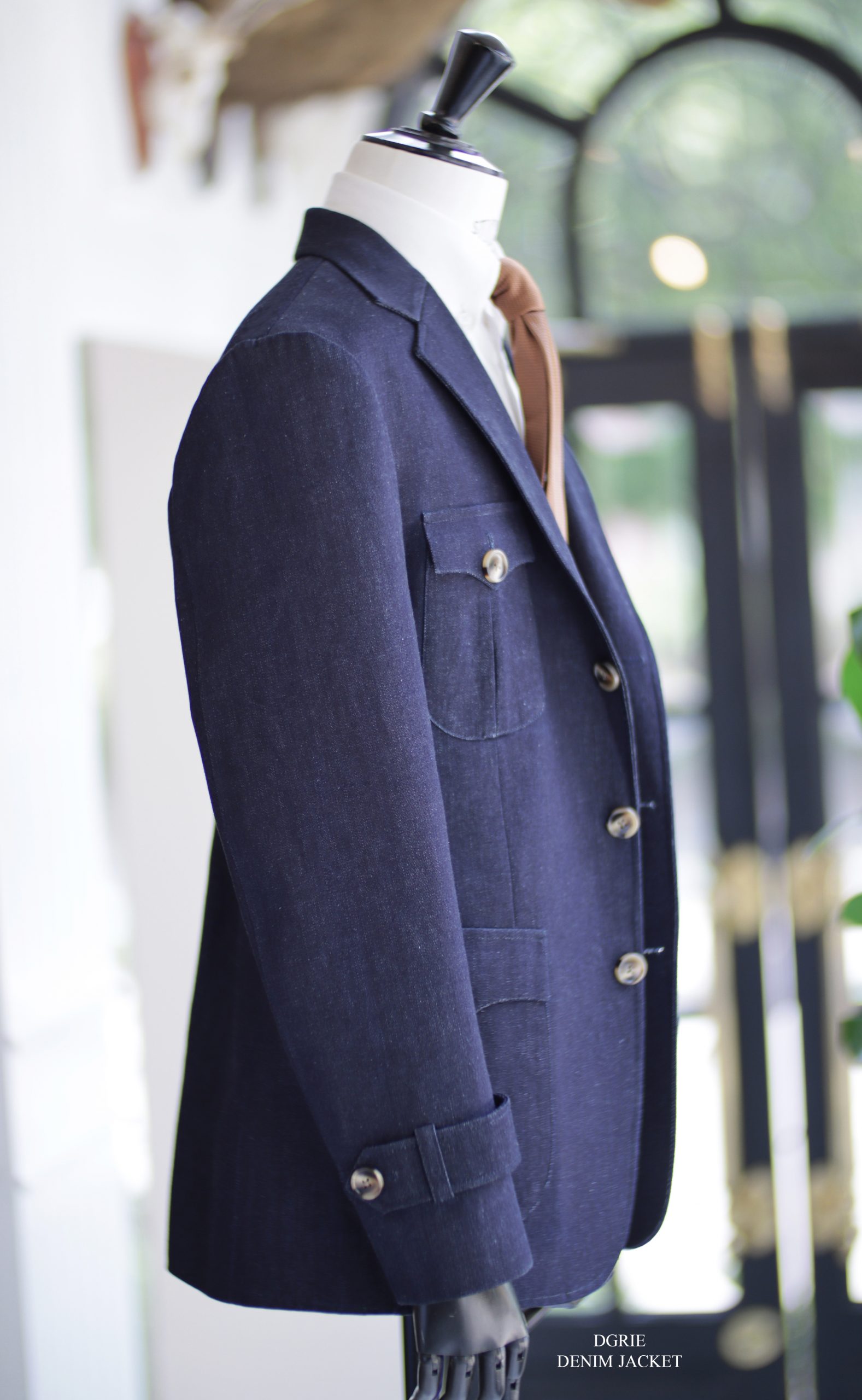 เสื้อสูทยีนส์ ตัดเสื้อยีนส์ NAVY DENIM CLASSIC SPORT JACKET