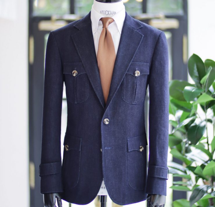 เสื้อสูทยีนส์ ตัดเสื้อยีนส์ NAVY DENIM CLASSIC SPORT JACKET