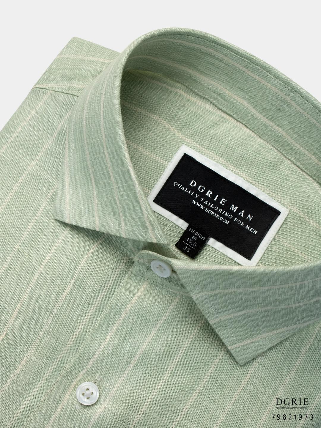 เสื้อเชิ้ตสีเขียว Pistachio Green Linen Shirt