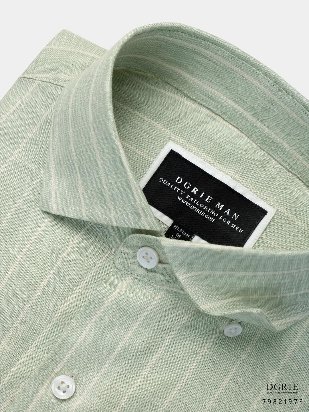เสื้อเชิ้ตสีเขียว Pistachio Green Linen Shirt