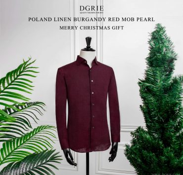 เสื้อเชิ้ตลินิน สีแดง Poland Linen Burgundy Shirt