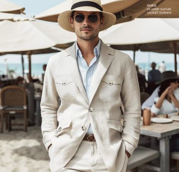 DGRIE Classic Linen Safari Jacket เสื้อซาฟารี ผ้าลินินสีเบจ