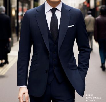 เสื้อสูทสีกรมเข้ม Dark Navy Wool Unlining 3 Pocket Jacket
