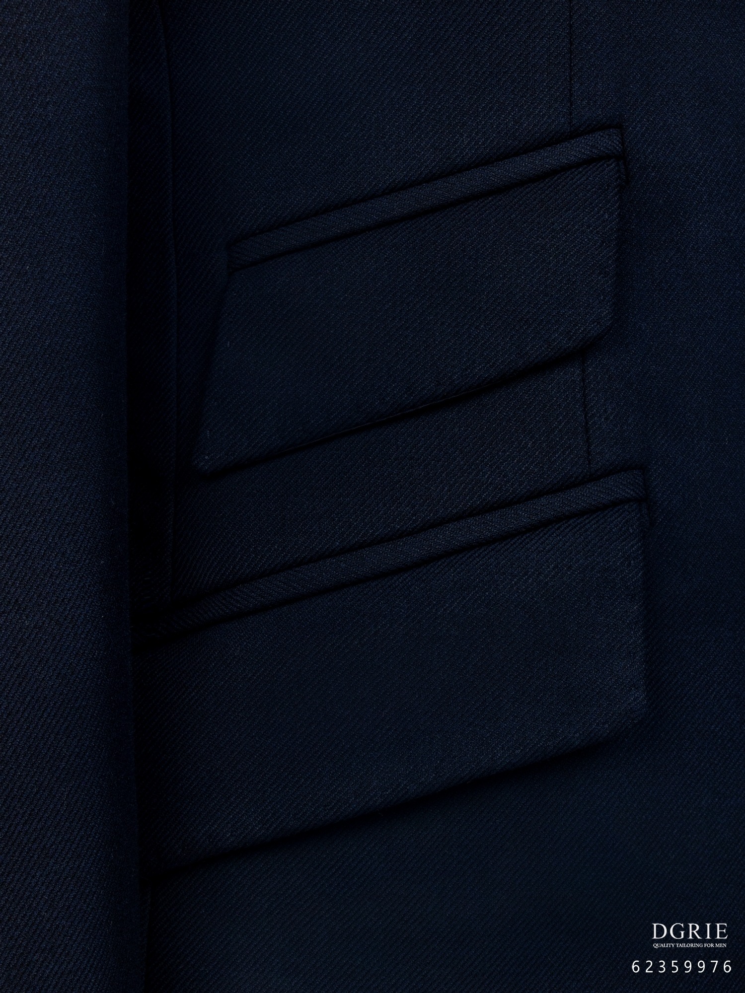 เสื้อสูทสีกรมเข้ม Dark Navy Wool Unlining 3 Pocket Jacket