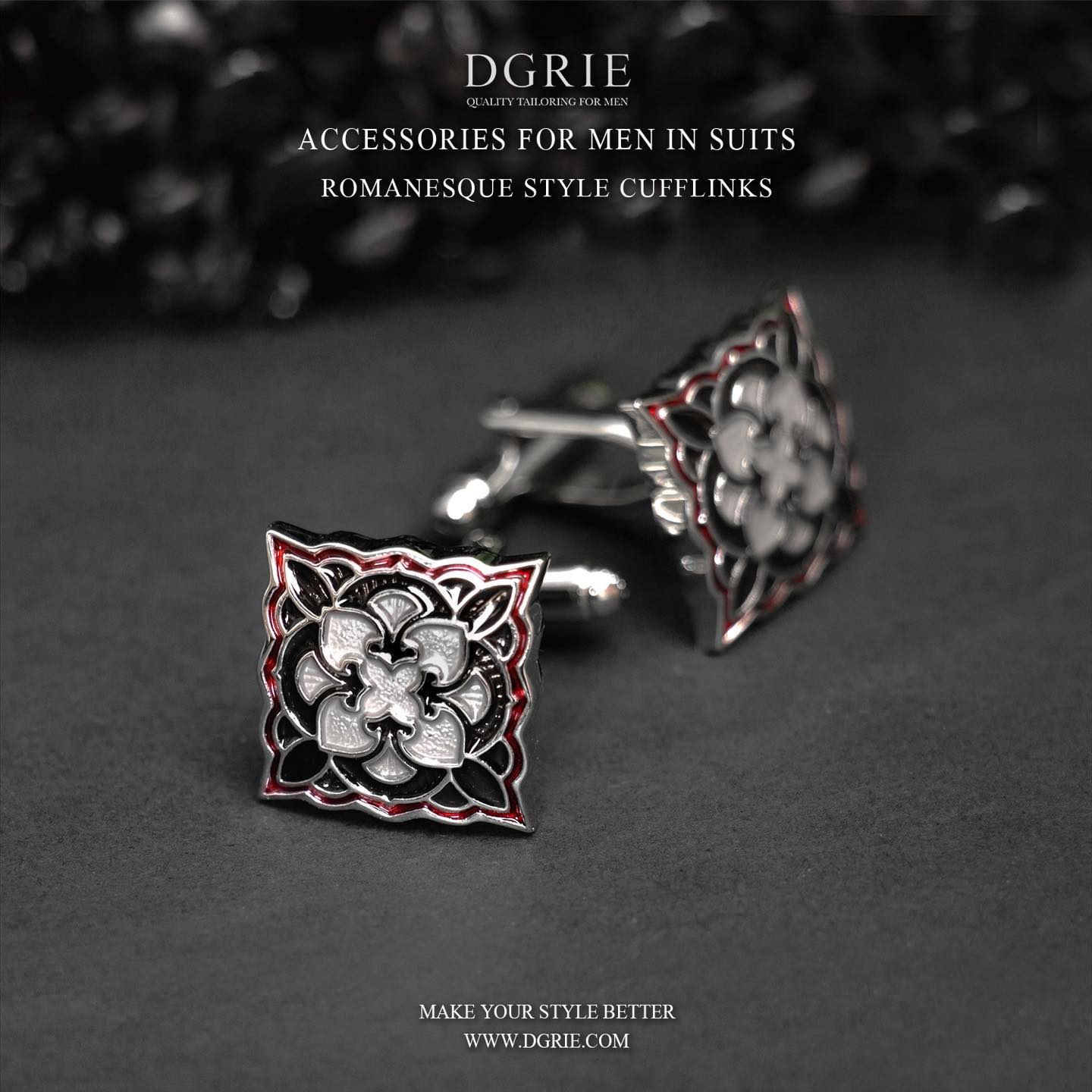 409610532_742665414563368_8236765103067309153_n คัฟลิงค์ Red Retro Romanesque Cufflinks