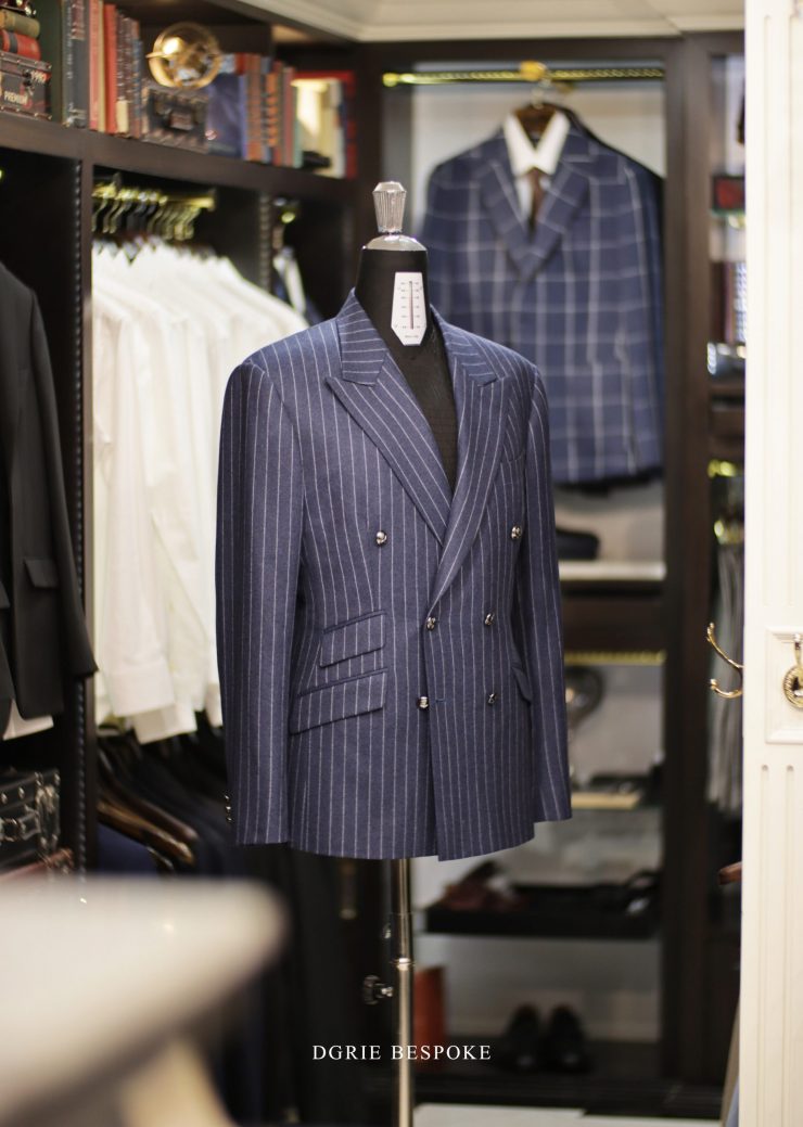 ร้านตัดสูท DGRIE Italy Flannel PinStripe DB Suit 22 ร้านตัดสูท DGRIE Italy Flannel PinStripe DB Suit