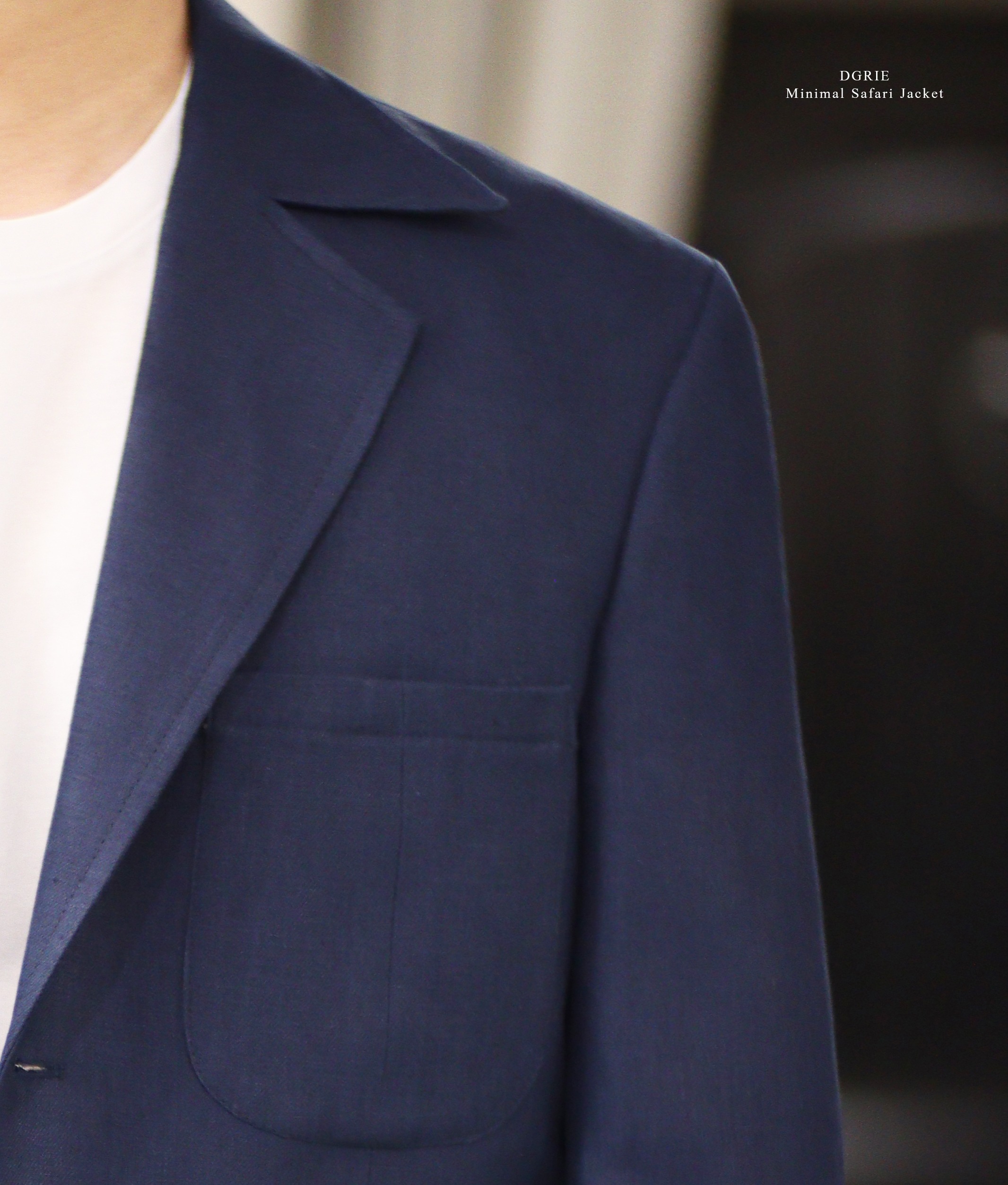 ตัดเสื้อซาฟารี สีกรม DGRIE Minimal Linen Safari Jacket