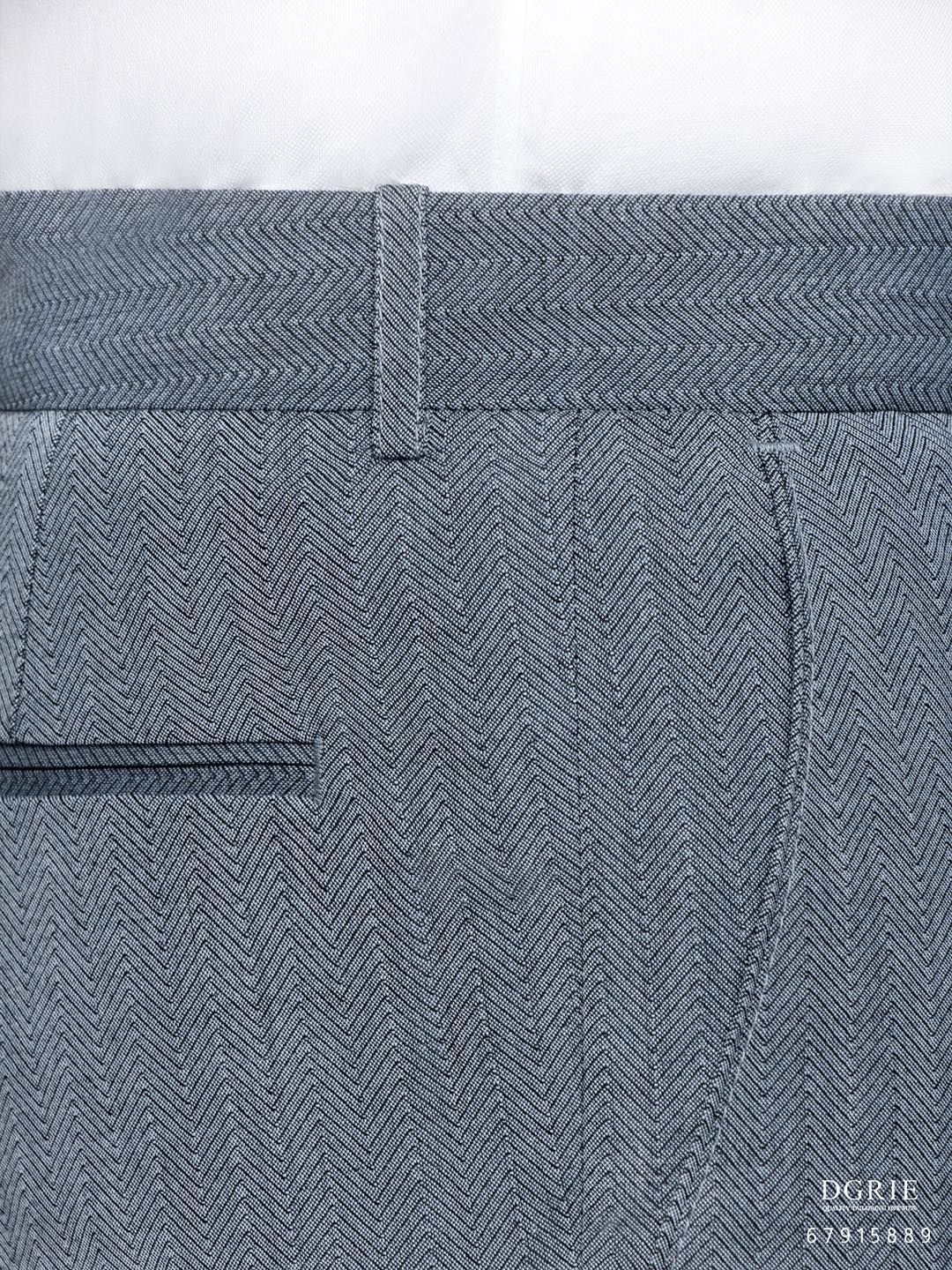 กางเกงสีเทา ก้างปลา Herringbone Two Tone Cotton Wool Blend Pants