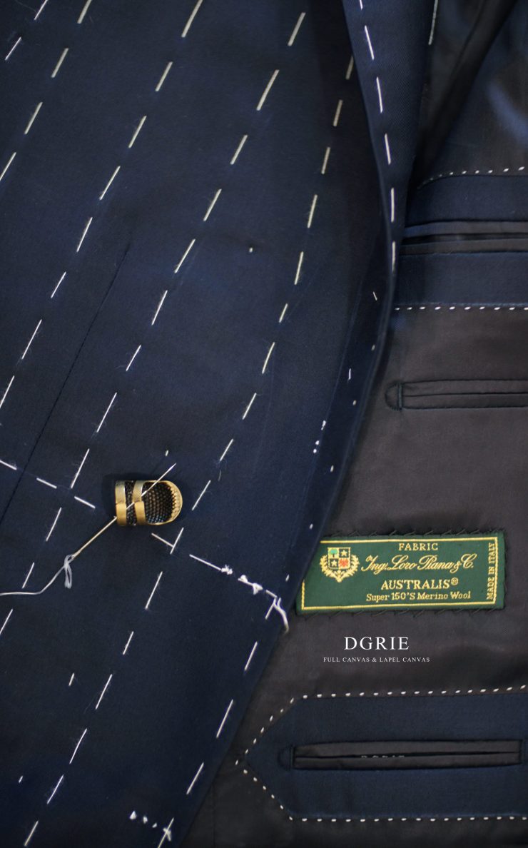 ตัดสูทหางม้า Navy Loro Piana Hand Lapel Canvas Suit 6 ตัดสูทหางม้า Navy Loro Piana Hand Lapel Canvas Suit