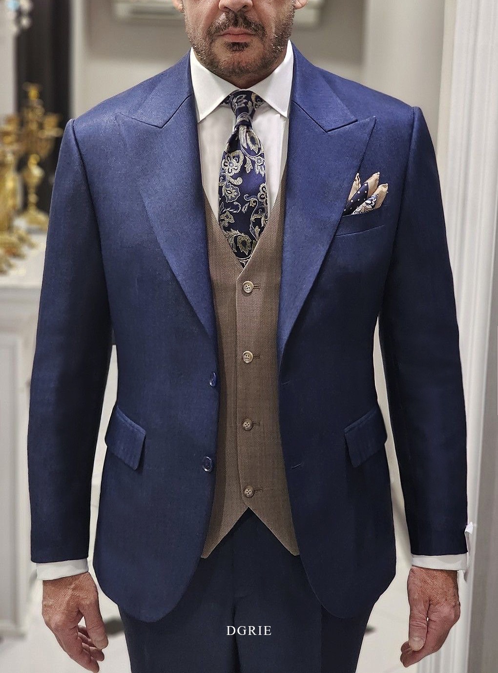 ร้านตัดสูท 3 Piece Navy & Brown Suits