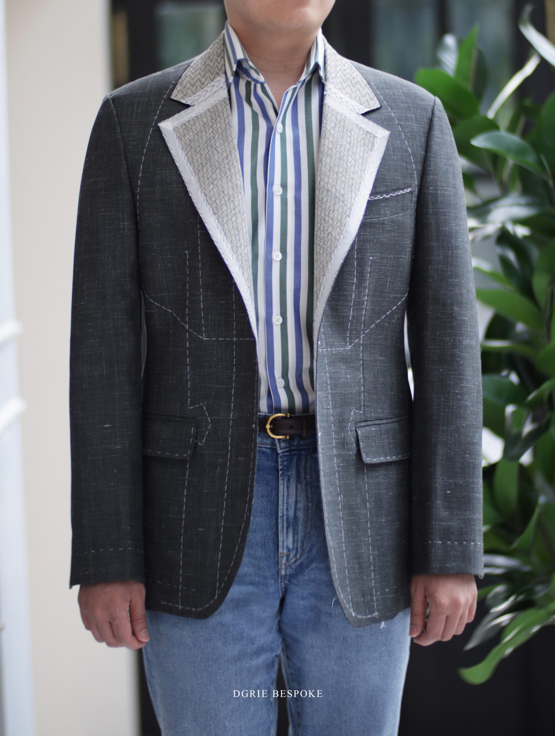 ตัดสูทหางม้าทั้งตัว Fitting Full Canvas Wool Silk Green