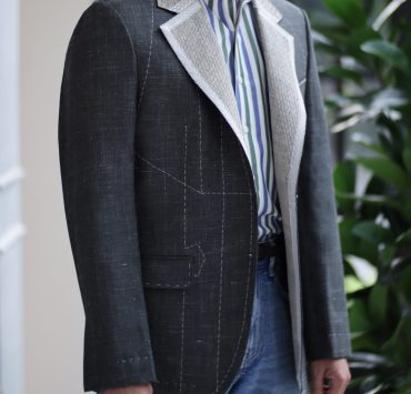 ตัดสูทหางม้าทั้งตัว Fitting Full Canvas Wool Silk Green