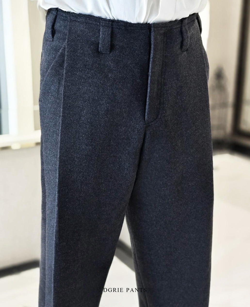 ตัดกางเกงคลาสสิค Flannel Pleated Casual Pant