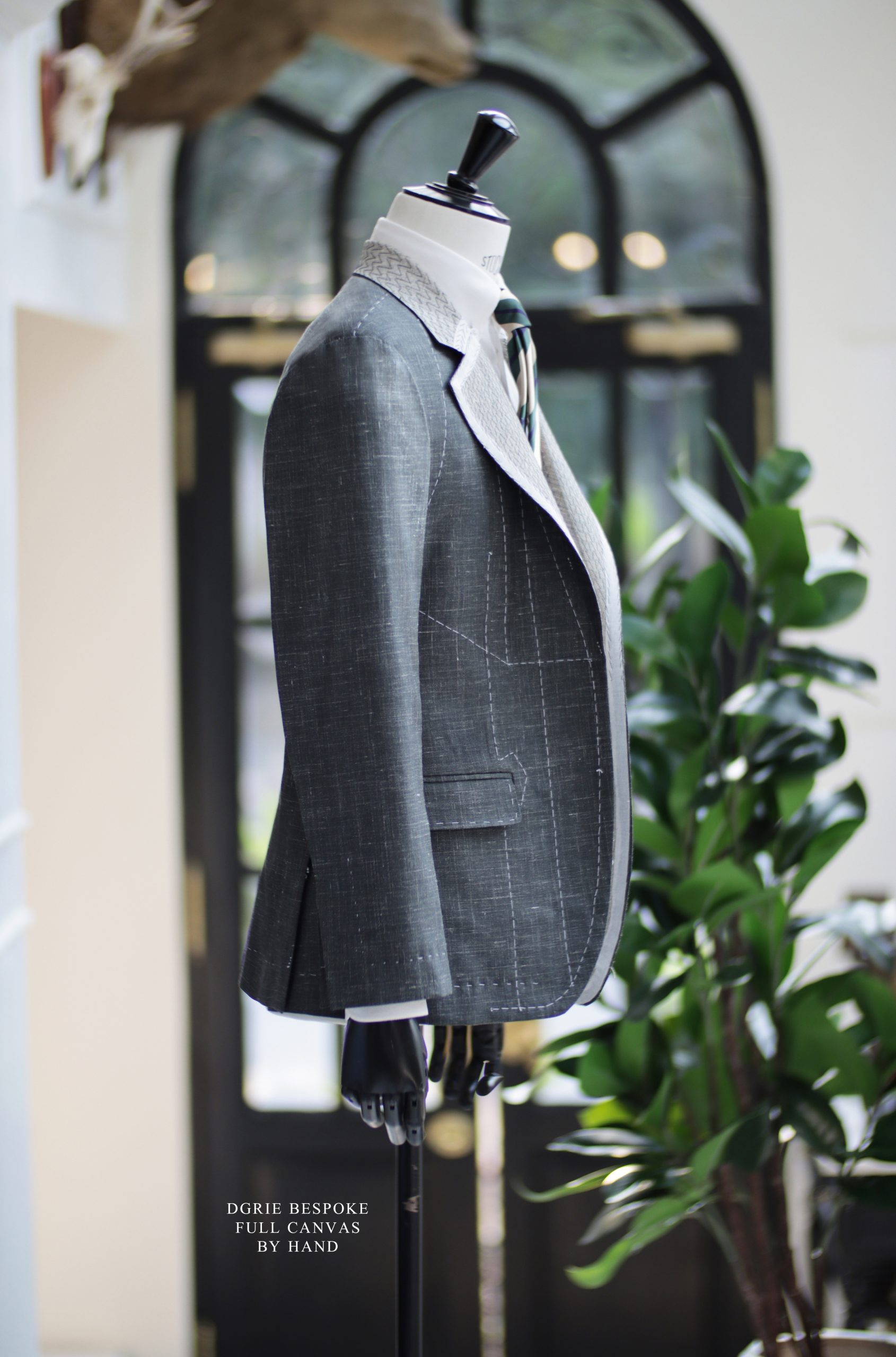 ตัดสูทหางม้าเต็ม Full Canvas Wool Silk Sage Green