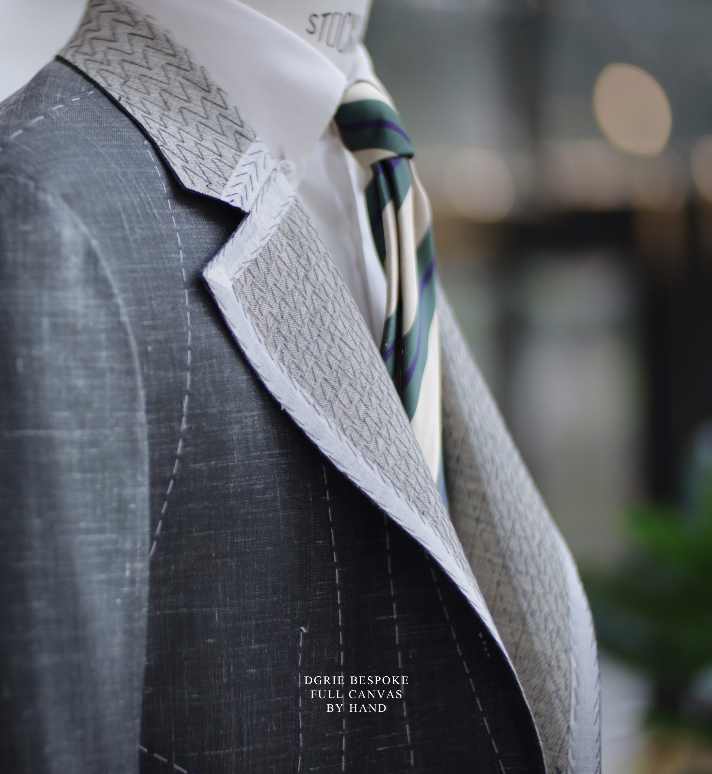 ตัดสูทหางม้าเต็ม Full Canvas Wool Silk Sage Green