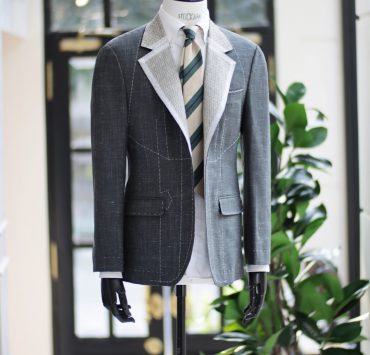 ตัดสูทหางม้าเต็ม Full Canvas Wool Silk Sage Green