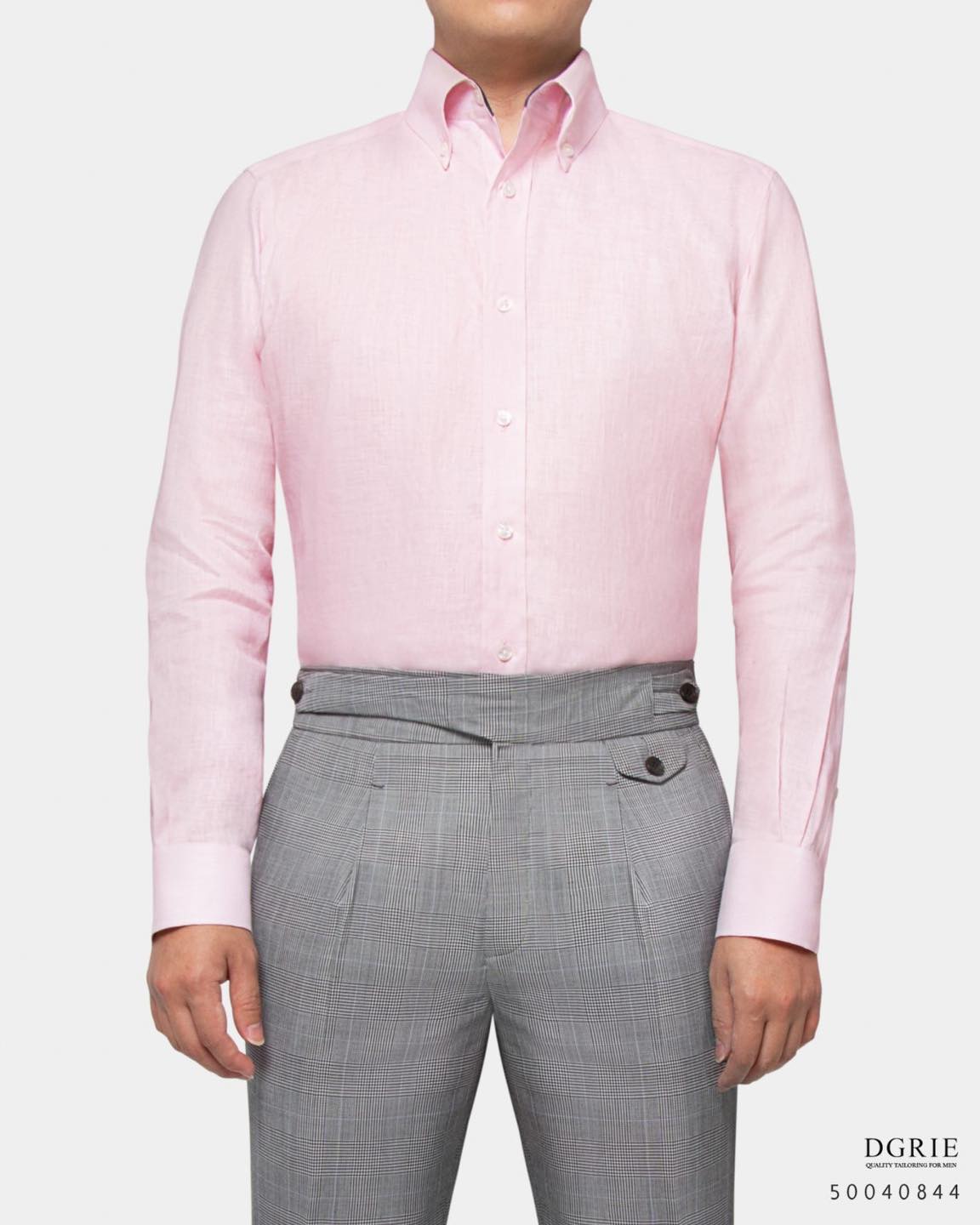 เสื้อเชิ้ตลินิน Blush Pink Button Down Linen Shirt - DGRIE