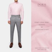 เสื้อเชิ้ตลินิน Blush Pink Button Down Linen Shirt - DGRIE