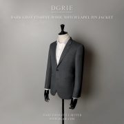 เสื้อสูทสีเทา Classic Fish Eye Wool Dark Gray Notch Jacket - DGRIE