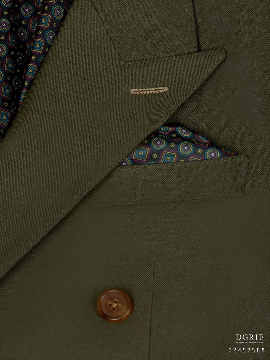 เสื้อสูทสีเขียว คลาสสิค Dark Olive Green Double Breasted Sport Jacket