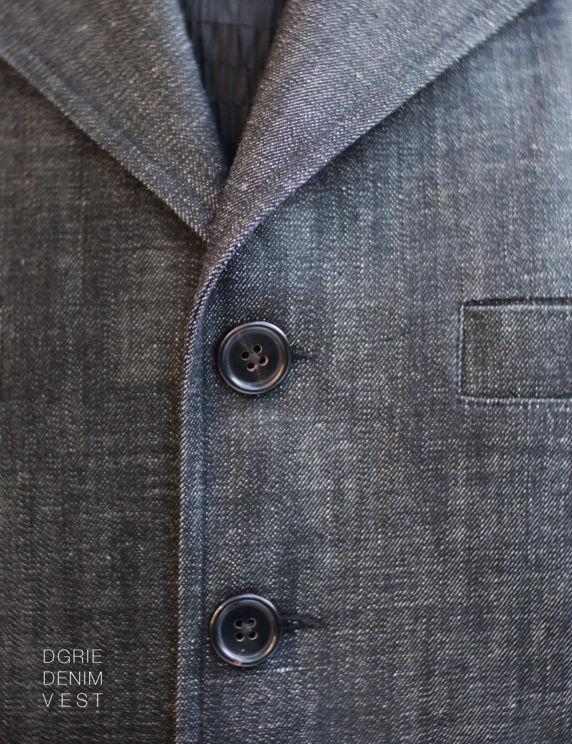 ตัดเสื้อกั๊ก DGRIE Classic RAW Black Denim Waistcoat