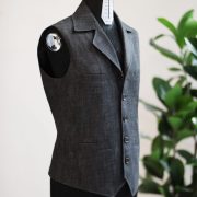 ตัดเสื้อกั๊ก DGRIE Classic RAW Black Denim Waistcoat