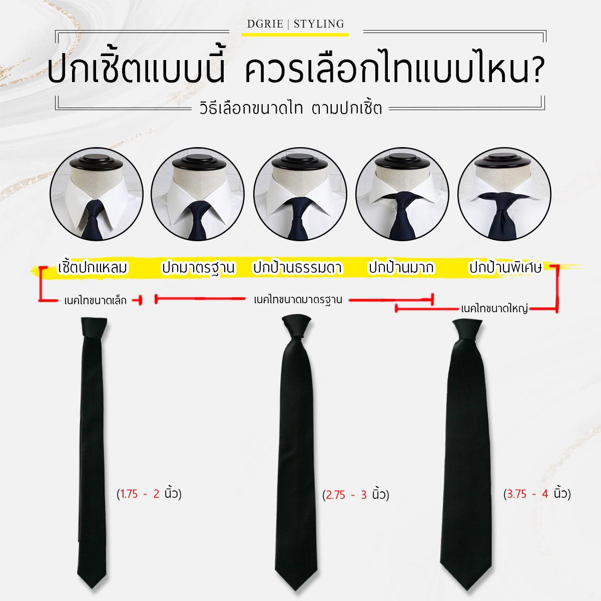 วิธีเลือกขนาดไท ตามปกเชิ้ต - DGRIE