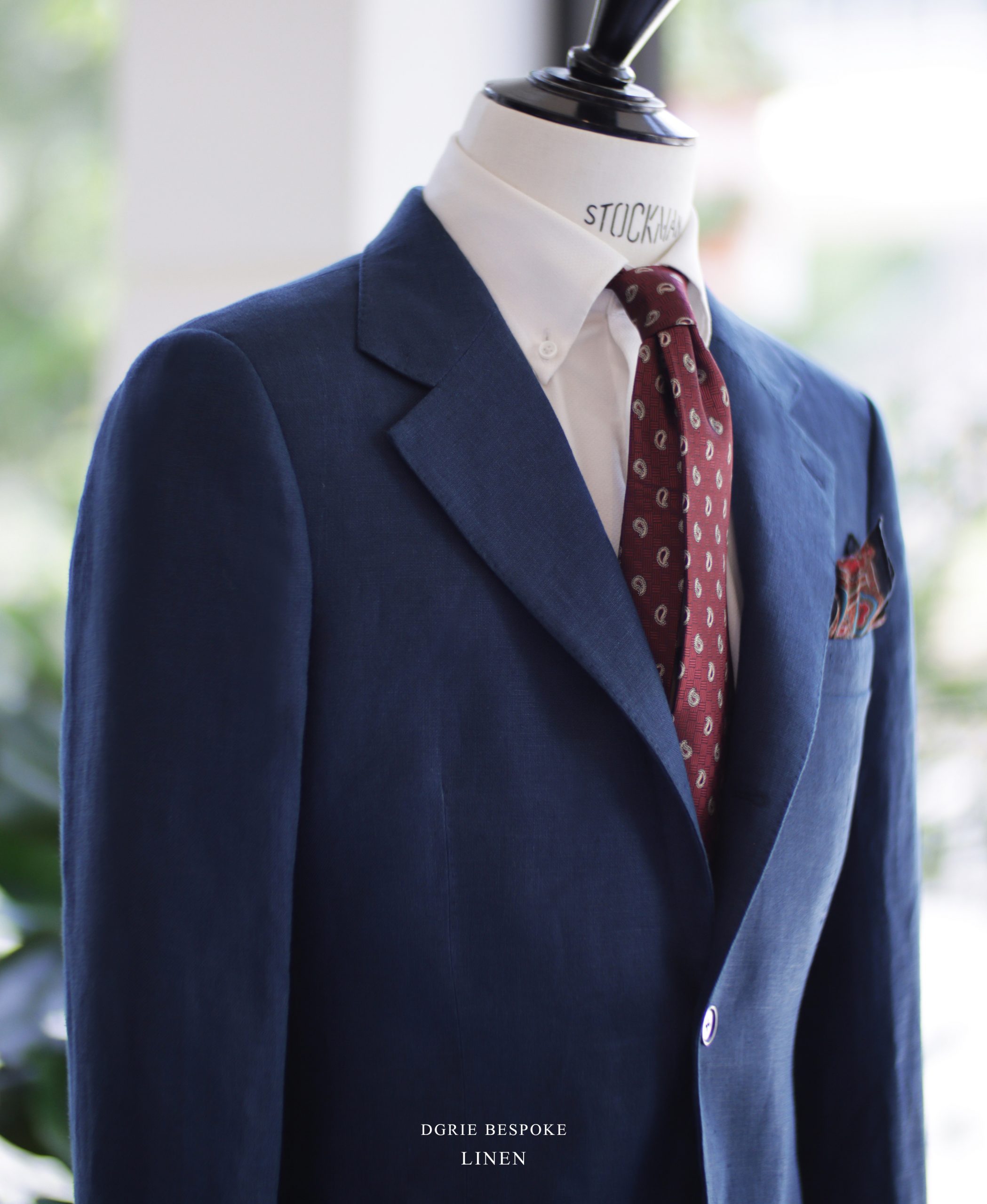 ตัดสูทลินิน สีน้ำเงิน DGRIE NAVY LINEN CANVAS CLASSIC SUITS