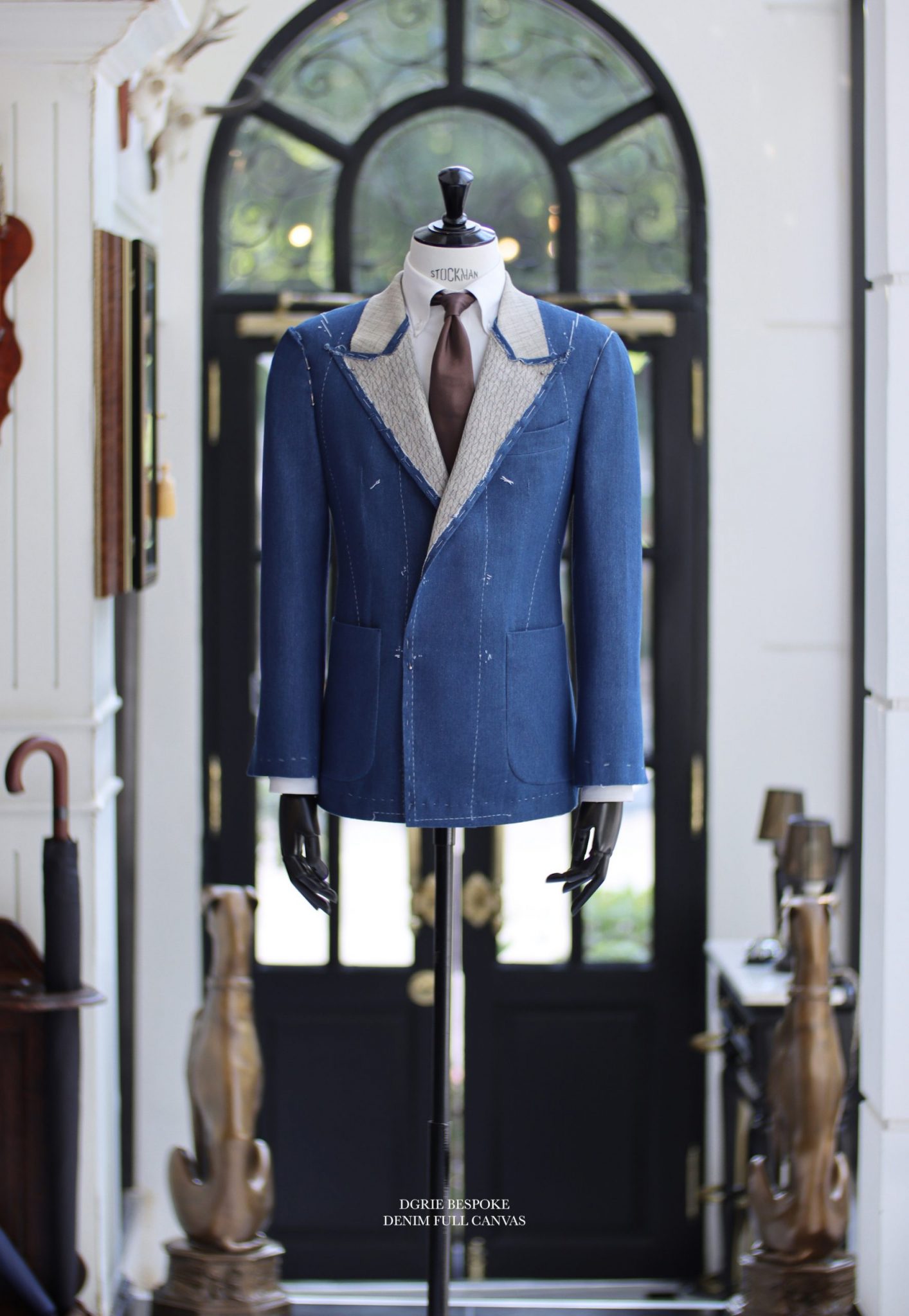 DGRIE ตัดสูทผ้ายีนส์ ตัดสูทหางม้า Full Canvas Denim Suits