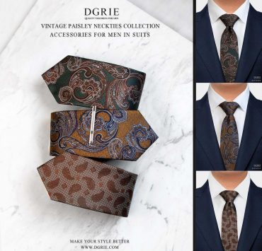 เนคไทผ้าไหม Men's Luxury 3 Inch Paisley Tie - 100% Silk - DGRIE