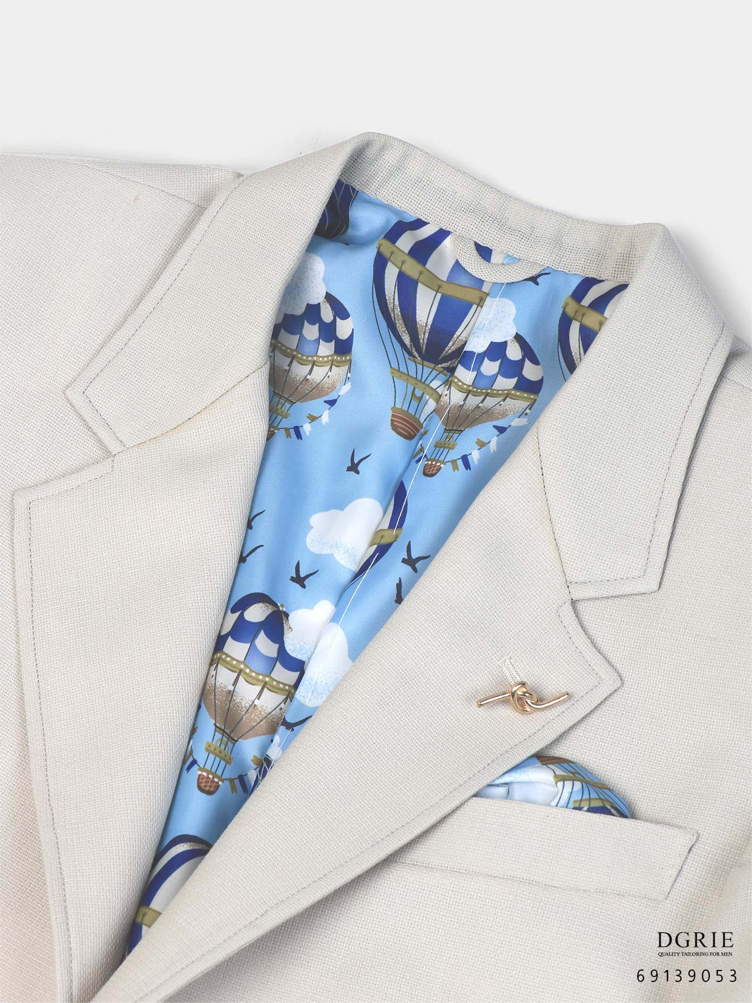 เสื้อสูทลำลองสีครีม Sport Beige Patch Pocket Balloon lining Jacket - DGRIE