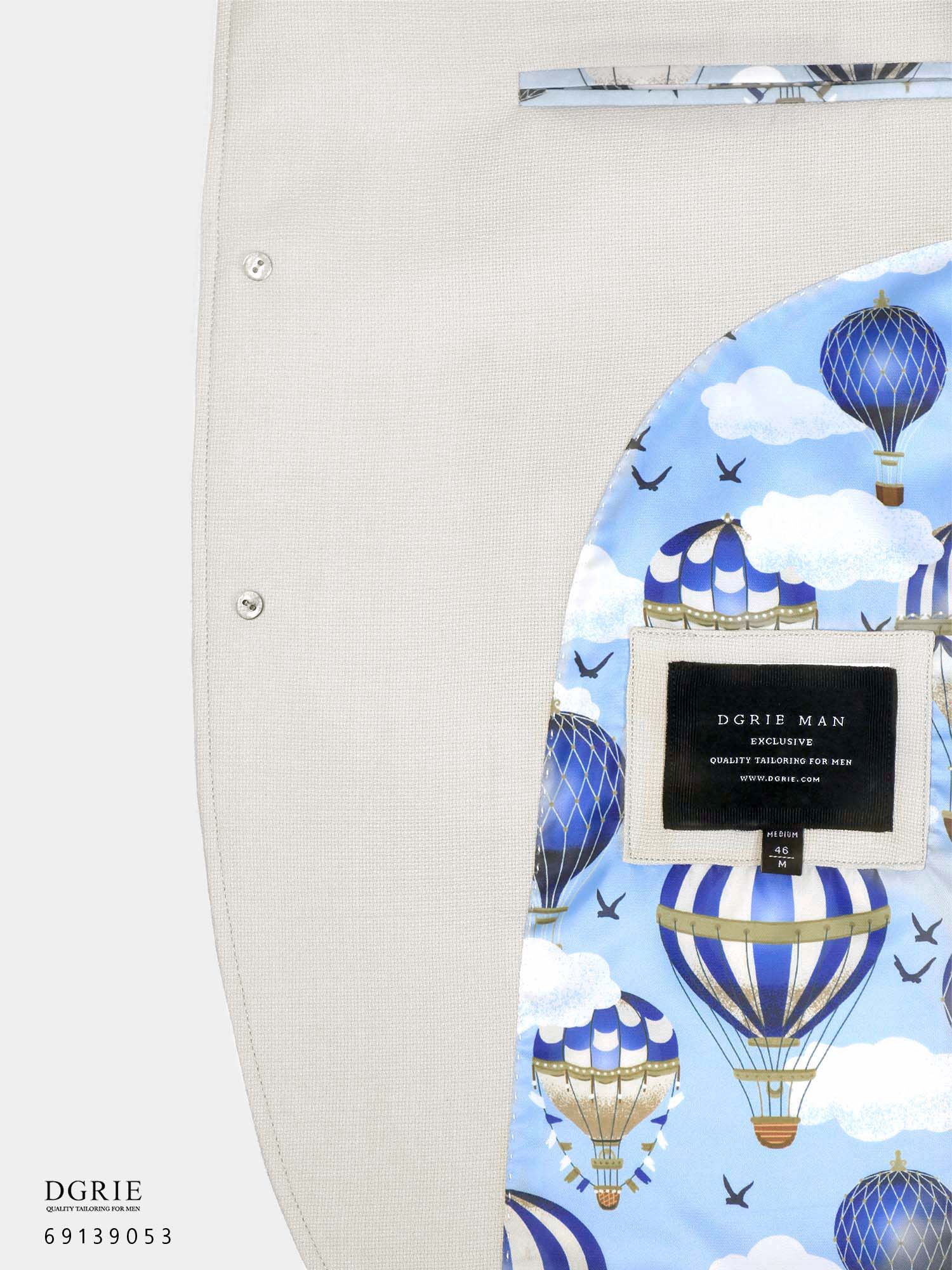 เสื้อสูทลำลองสีครีม Sport Beige Patch Pocket Balloon lining Jacket - DGRIE