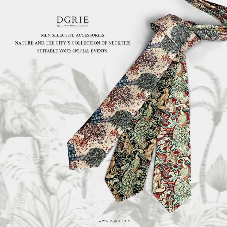 เนคไท ผู้ชาย Tropical Nature Graphics Neckties Collection