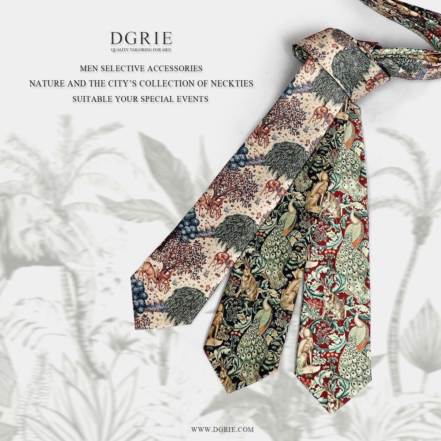 เนคไท ผู้ชาย Tropical Nature Graphics Neckties Collection