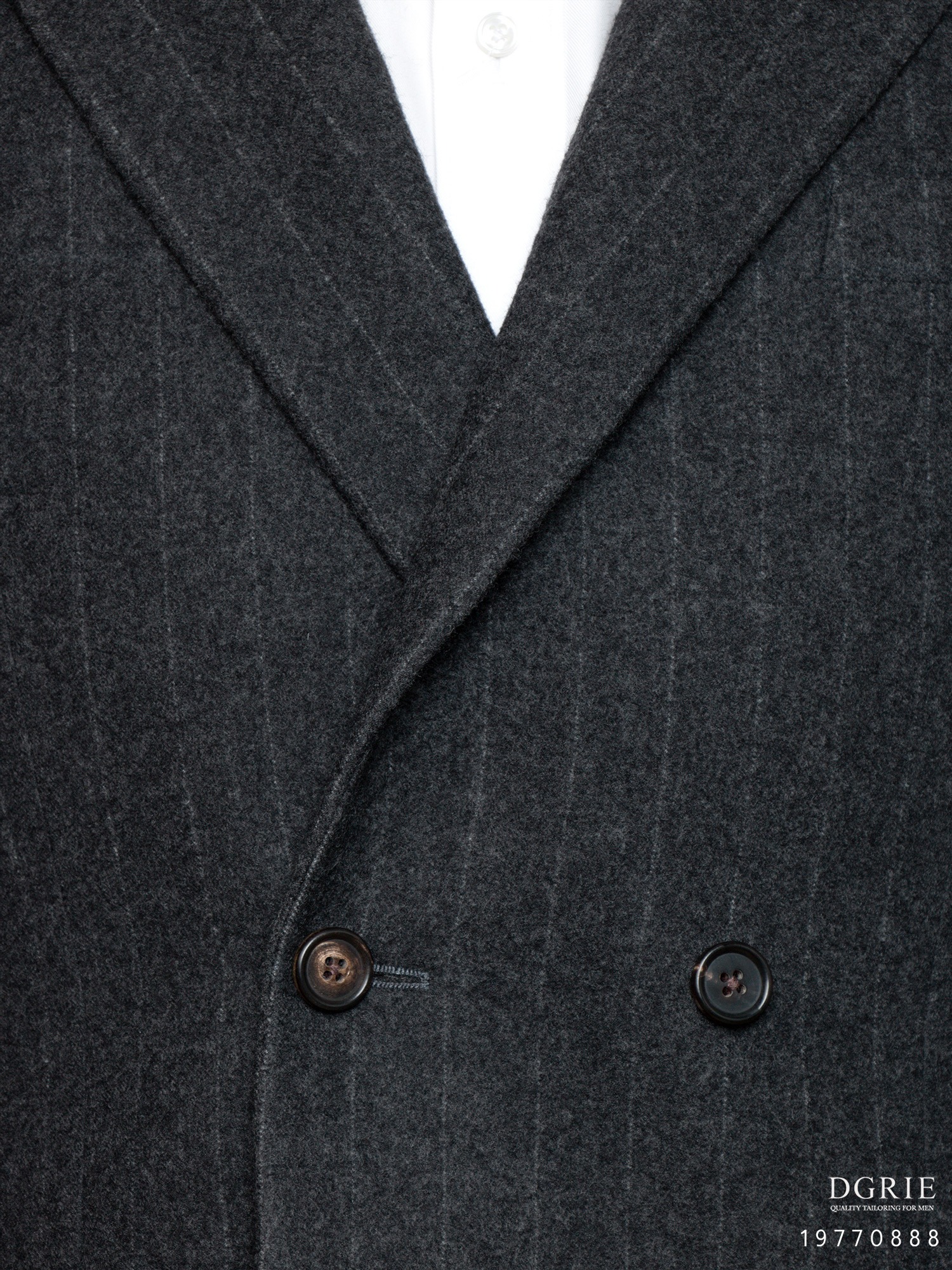 DGRIE เสื้อสูทลายทางสีเทา Grey Stripe Flannel Wool Suit